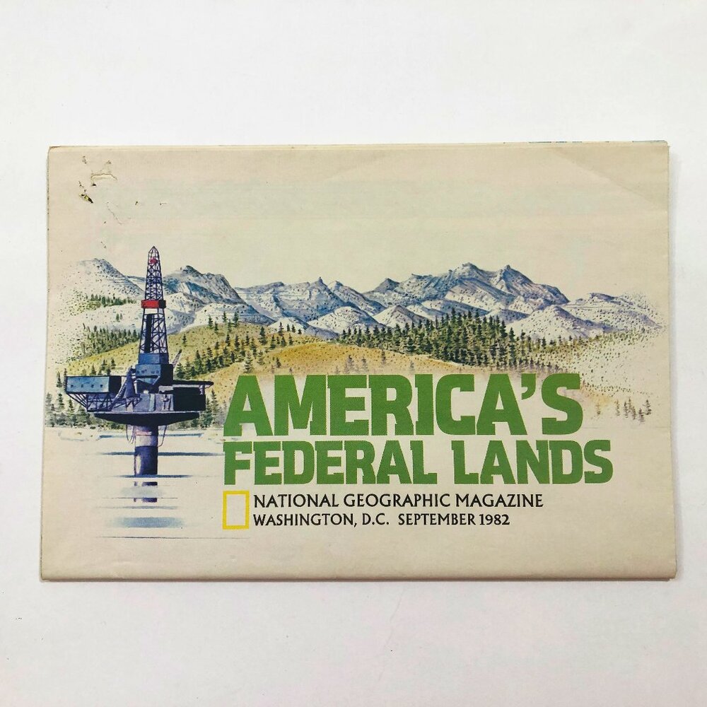 Vintage America’s Federal Lands Map National Geographic September 1982 29x42.5"